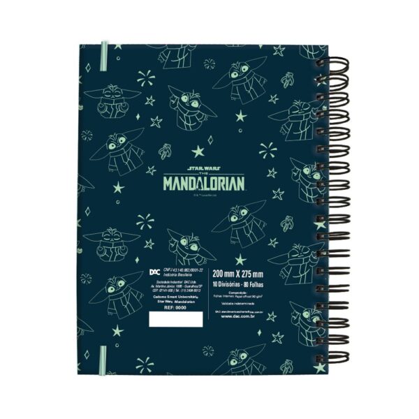 Caderno Smart Universitário 10 Divisórias Baby Yoda Star Wars 80 fls - DAC