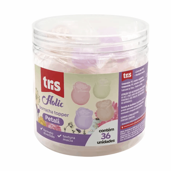 Borracha Ponteira Petali de Flor Holic - TRIS - POTE 36 UND