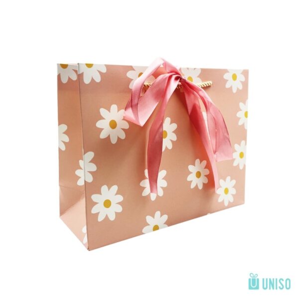 Embalagem Sacola Presente Floral c/ Fita M 4,5x19,5x9,5cm  - UNISO - UND