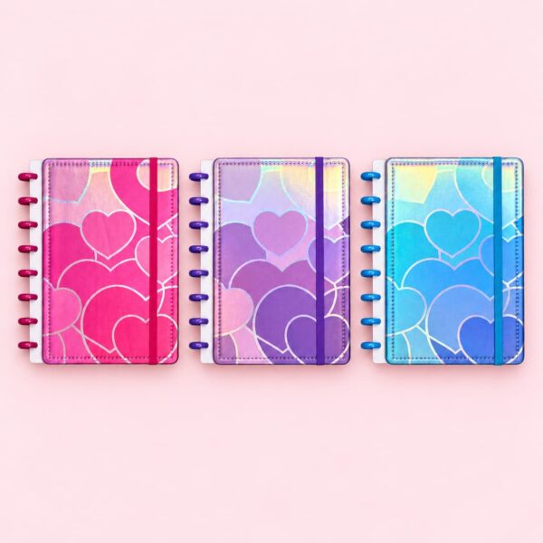 Caderno de Disco CORAÇÃO A5 8 Discos 14,5x20cm 80 Fls - IMPORTADO - UND