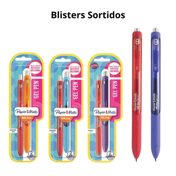 Caneta Gel InkJoy Retrátil 0.7mm Color Sortida - PAPER MATE - BLISTER 2 UND