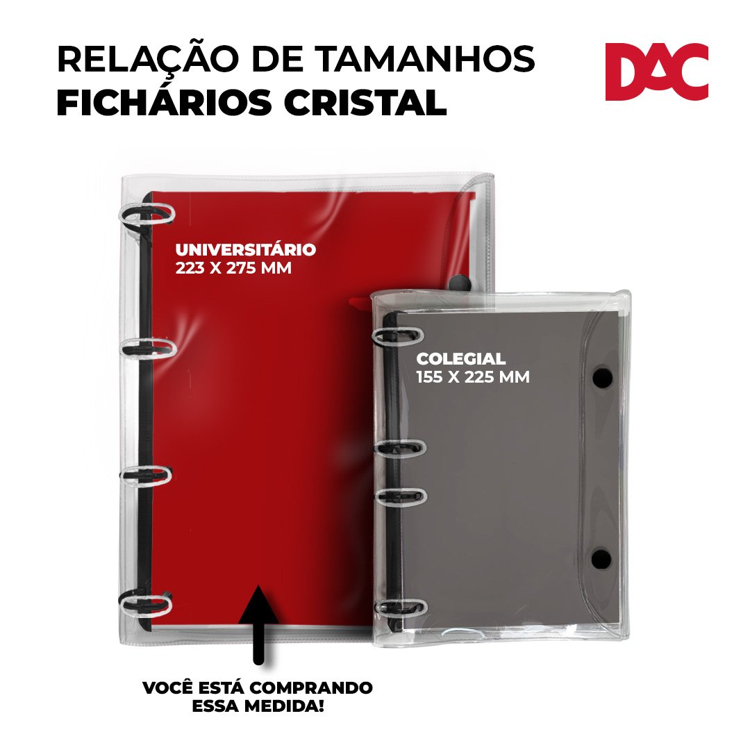 Fichário Universitário PVC Cristal Lotso DAC