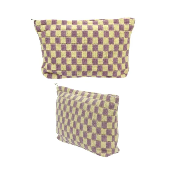 Necessaire Tricô ROXA E BEGE G 26x17x5 cm- FLORIE - UND