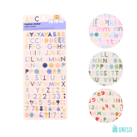 Cartela de Adesivos Lettering  – UNISO – UND