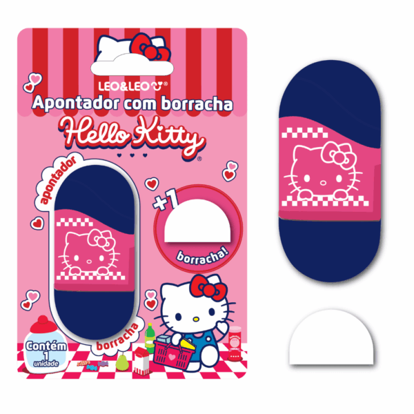 Apontador c/ Borracha Hello Kitty - LEO E LEO - BLISTER 1 UND