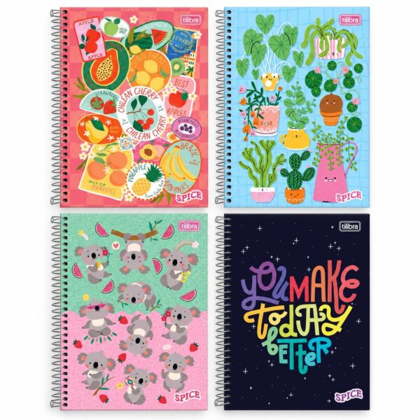 Caderno Universitário Espiral 10 M 160 fls SPICE FEMININO - TILIBRA - UND