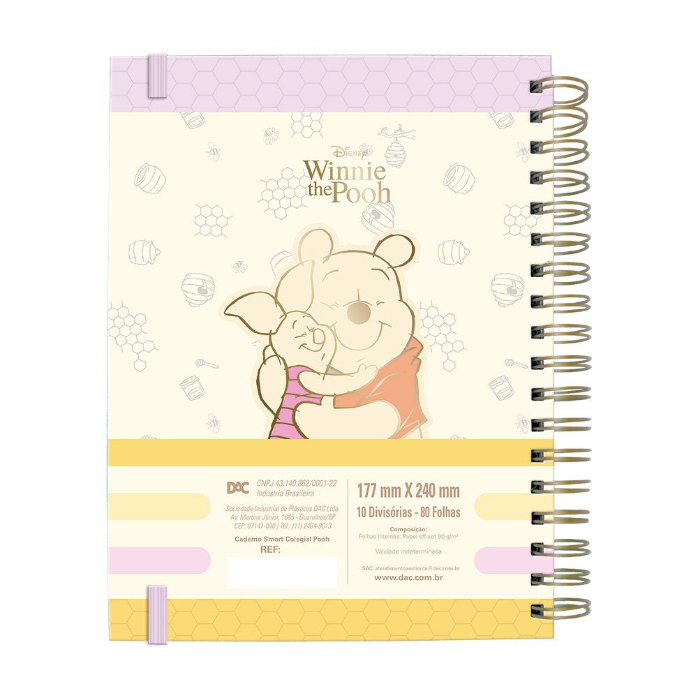 Caderno Smart Universitário 10 Divisórias Ursinho Pooh 80 fls - DAC
