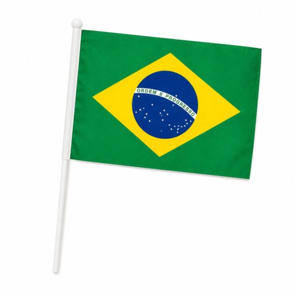 Bandeirinha Brasil c/ Haste 19,5 x14cm  - IMPORTADO - UND