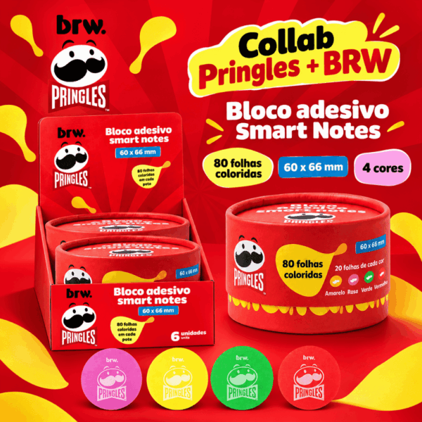 Bloco Smart Notes 6x6,6cm PRINGLES  - BRW - POTE C/ 4 BLOCOS