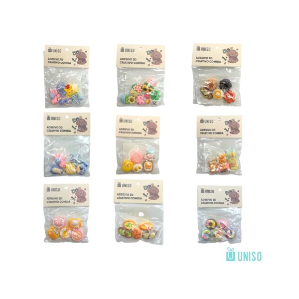 Adesivo 3D Criativo Fofuras 2x2cm - UNISO - UND
