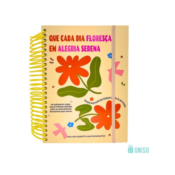Caderno A5 Espiral Pautado Floresça 5,4x21,2cm 160 folhas - UNISO - UND