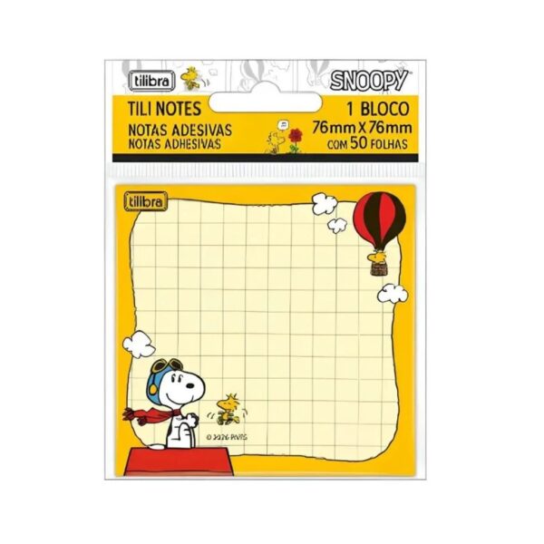 Bloco de Notas Tili Notes 76x76mm SNOOPY - TILIBRA - UND