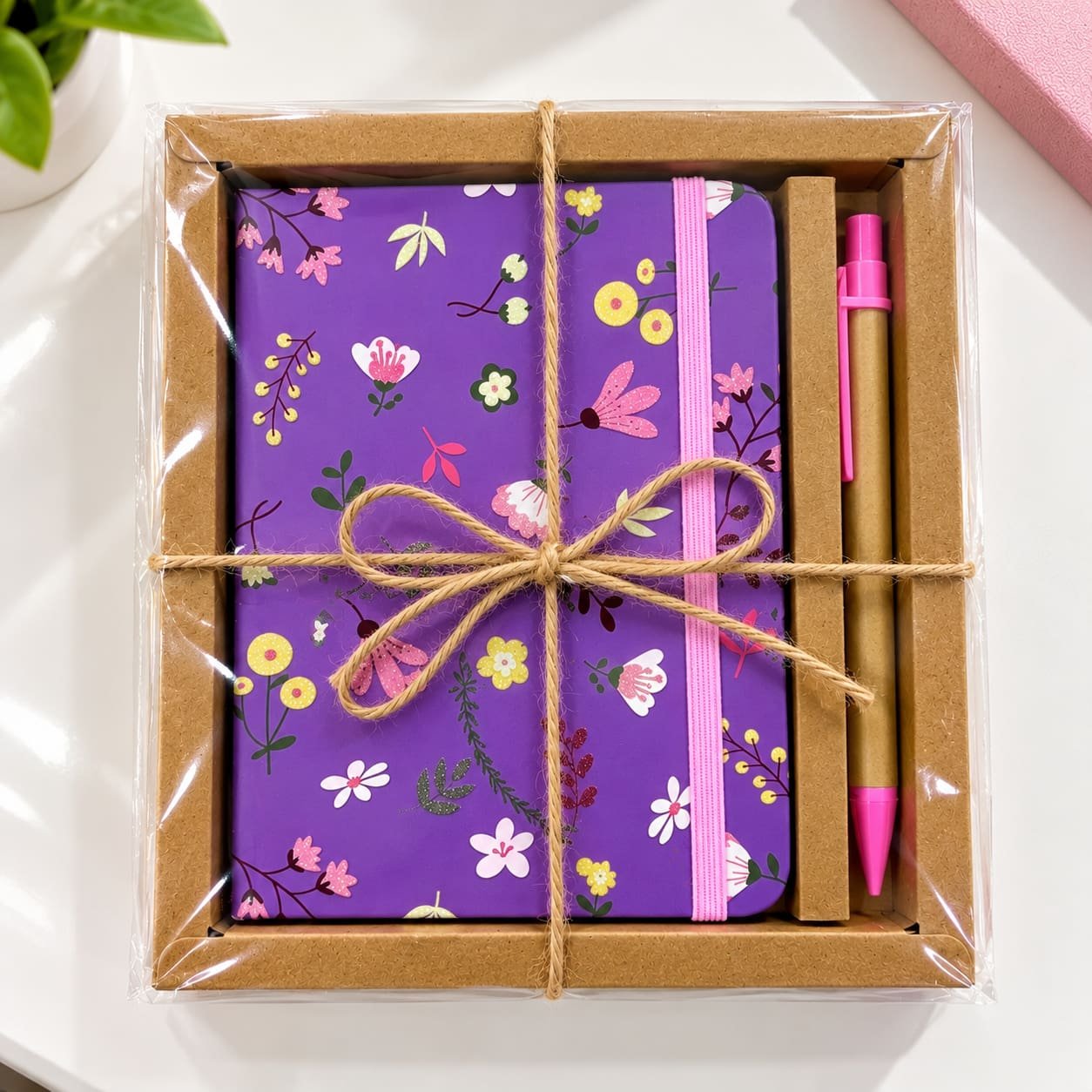 Kit Presente Floral Caderno + Caneta 15,5x17,5cm - IMPORTADO - UND
