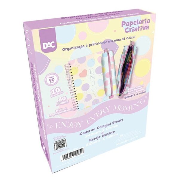 Caixa Criativa Enjoy Caderno Smart Colegial + Estojo - DAC