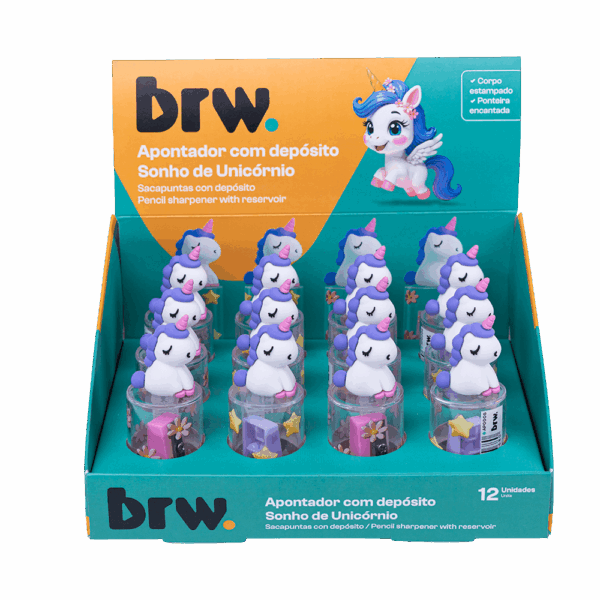 Apontador c/ Depósito e Ponteira Unicórnio - BRW - UND