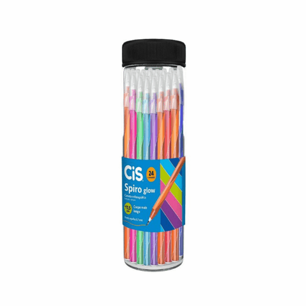 Caneta Esferográfica 0.7mm Spiro Glow - CIS - POTE 24 UND
