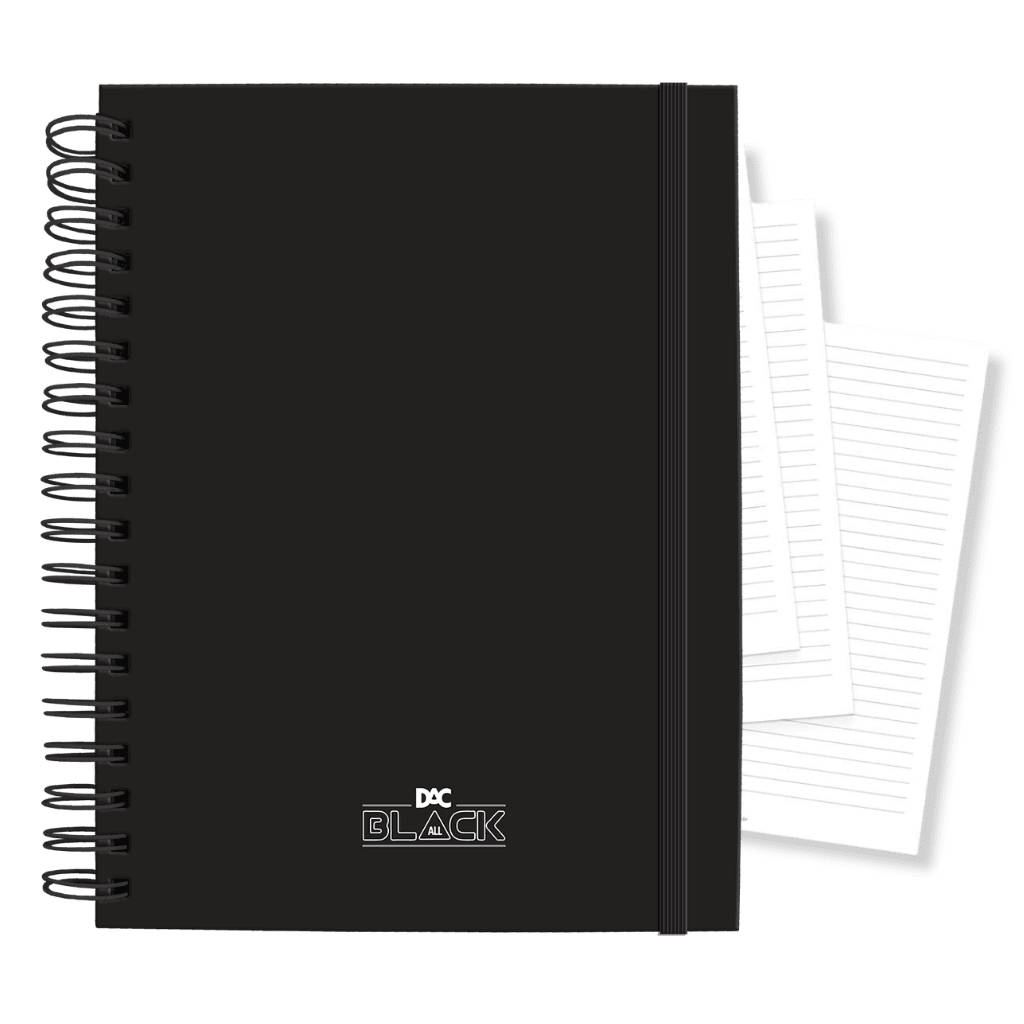 Caderno Smart Universitário 15 Divisórias All Black 140 fls - DAC
