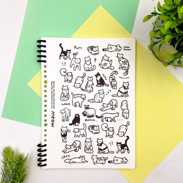 Caderno B5 Espiral Reposicionável Gatinho Purr 52 fls 17,8x25,2cm - IMPORTADO - UND