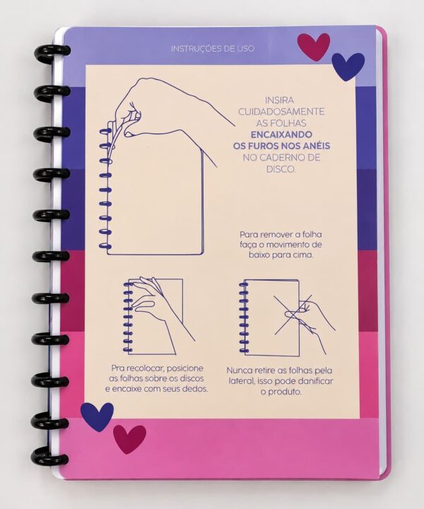Caderno de Disco FLORES Color B5 80 Fls/10 discos - 25,5x18,5cm - IMPORTADO - UND