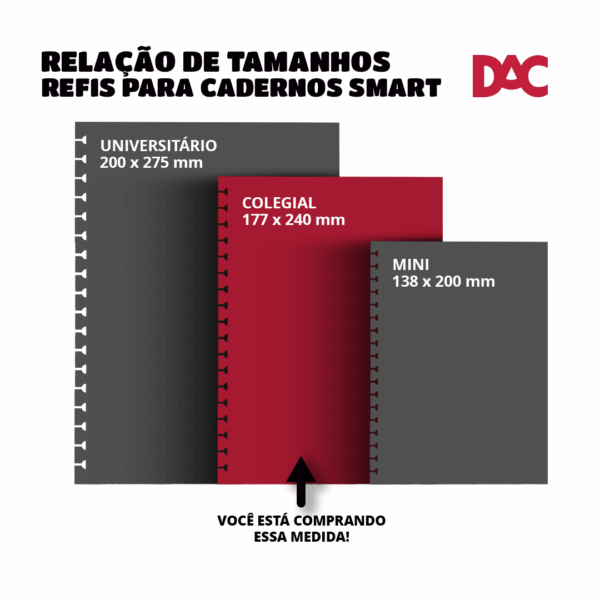 Refil Caderno Smart Colegial Colorido 48 Folhas DAC