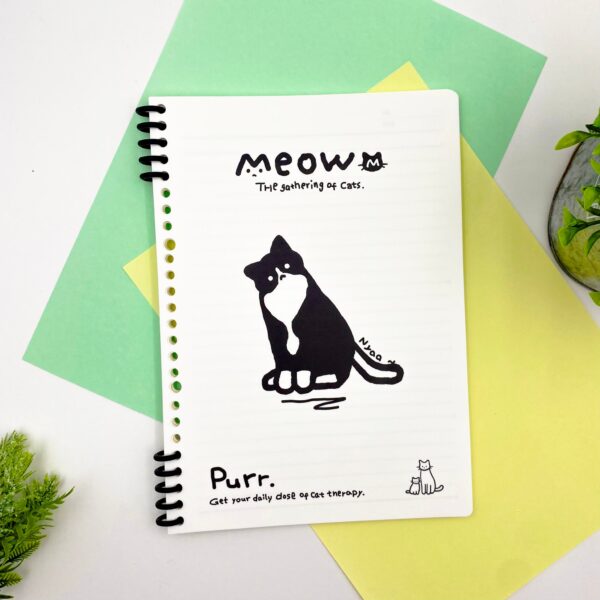 Caderno B5 Espiral Reposicionável Gatinho Purr 52 fls 17,8x25,2cm - IMPORTADO - UND