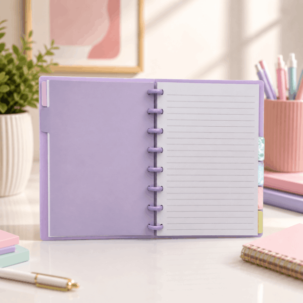 Caderno de Disco Clean LILÁS A5 80 Fls /8 Discos 20x14cm– YINS PAPER – UND