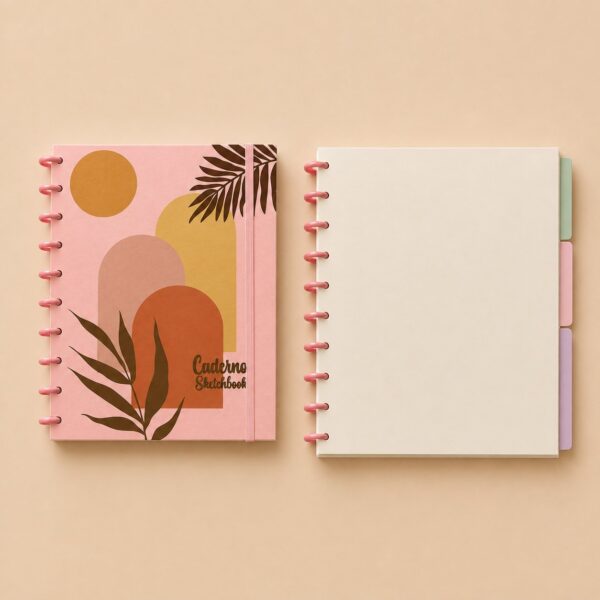 Caderno de Disco SKETCHBOOK  s/ Pauta BOHO 10 Discos 18,5x25,2cm 80 fls - IMPORTADO - UND
