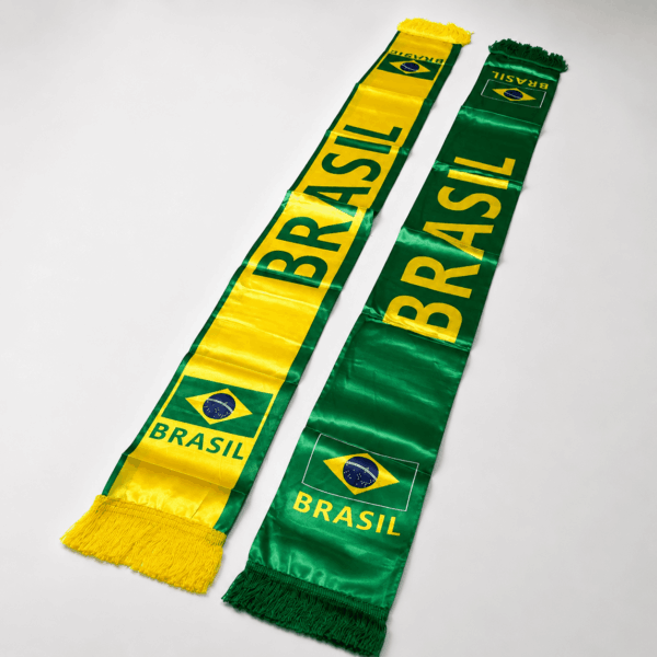 Faixa Cachecol Cetim 136x1,4cm Brasil Copa do Mundo – IMPORTADO – UND