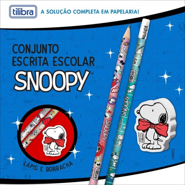 Kit Escolar 3 Peças Snoopy - TILIBRA - BLISTER
