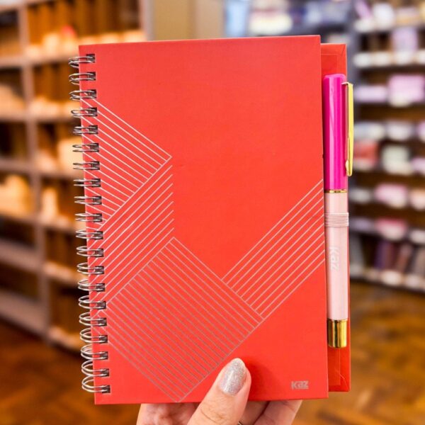 Caderno de Anotação Laranja 60 Fls 17,8x12,8cm + Caneta - KAZ - UND