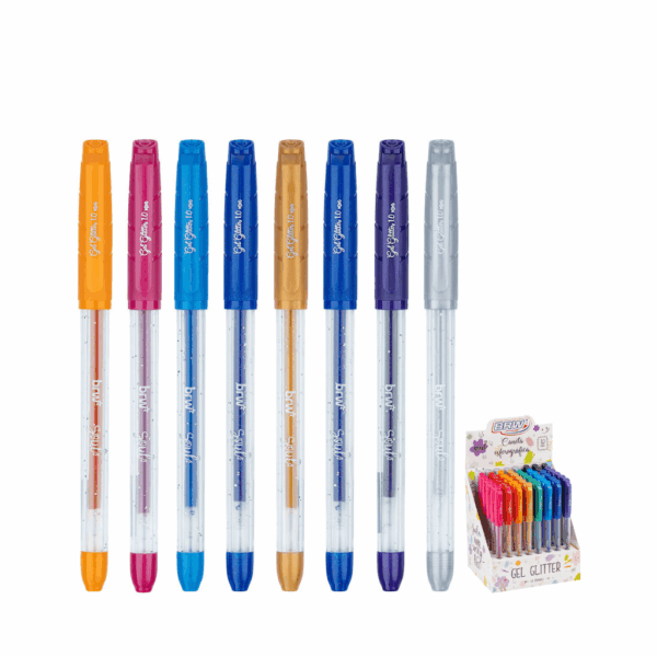 Caneta Esferográfica Gel Glitter 1.0mm Cores  - BRW - UND
