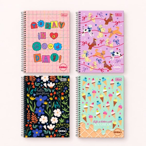 Caderno Espiral Capa Dura Universitário 1 M Zoom+ Feminino 20x27,5cm 96 Fls - TILIBRA - UND