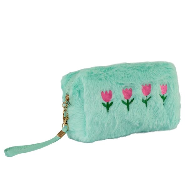 Estojo Necessaire Pelúcia VERDE 20x13x10cm - FLORIE - UND