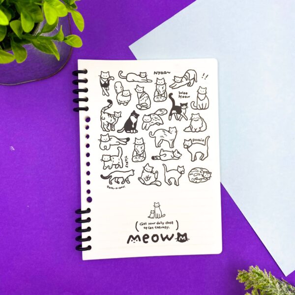Caderno A5 Espiral  Reposicionável Gatinho Purr 52 fls 14,2x20,5cm - IMPORTADO - UND