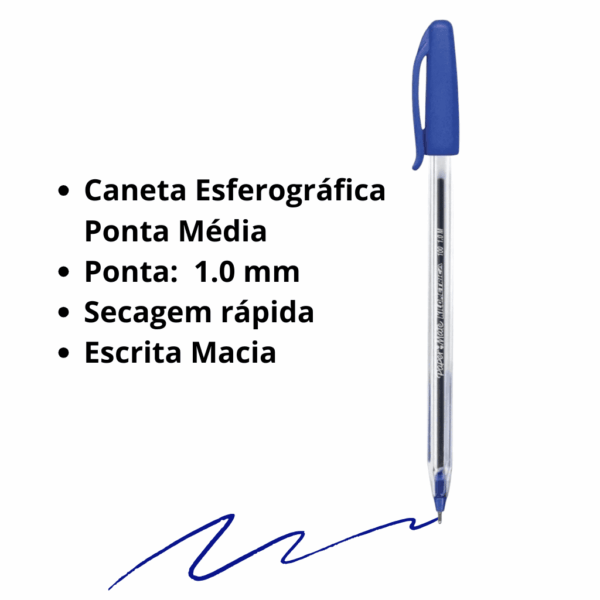 Caneta Kilométrica 100 AZUL 1.0mm - PAPER MATE - CX 50 UND