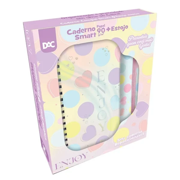 Caixa Criativa Enjoy Caderno Smart Colegial + Estojo - DAC