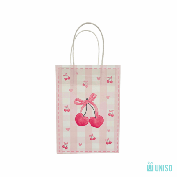 Embalagem Sacola  Presente Cereja 15x 21x 8cm – UNISO – UND