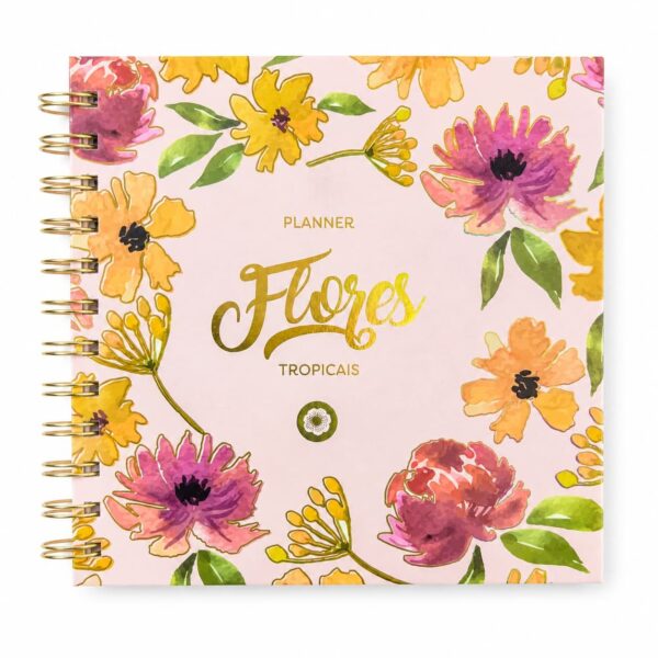Caderno Planner Flores 16x16cm 80 Fls - SKYPAPER - UND