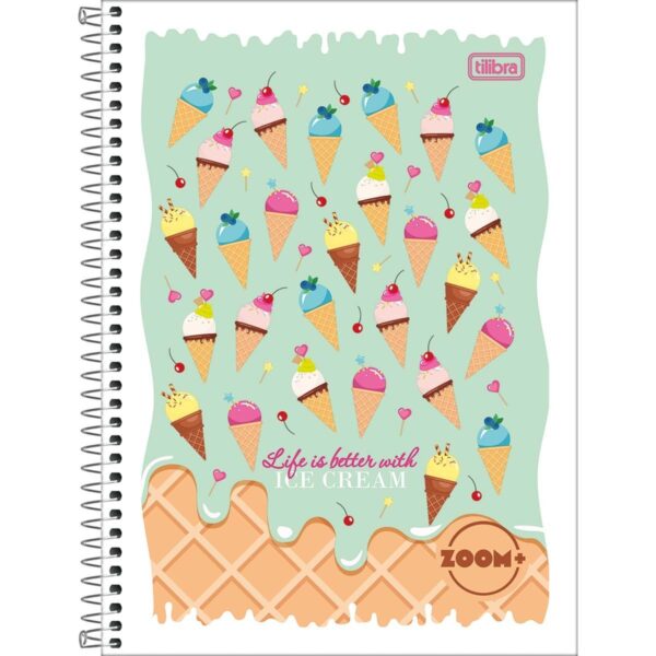 Caderno Espiral Capa Flexível Universitário 1 M Zoom+ Feminino 20x27,5cm 96 Fls - TILIBRA - UND