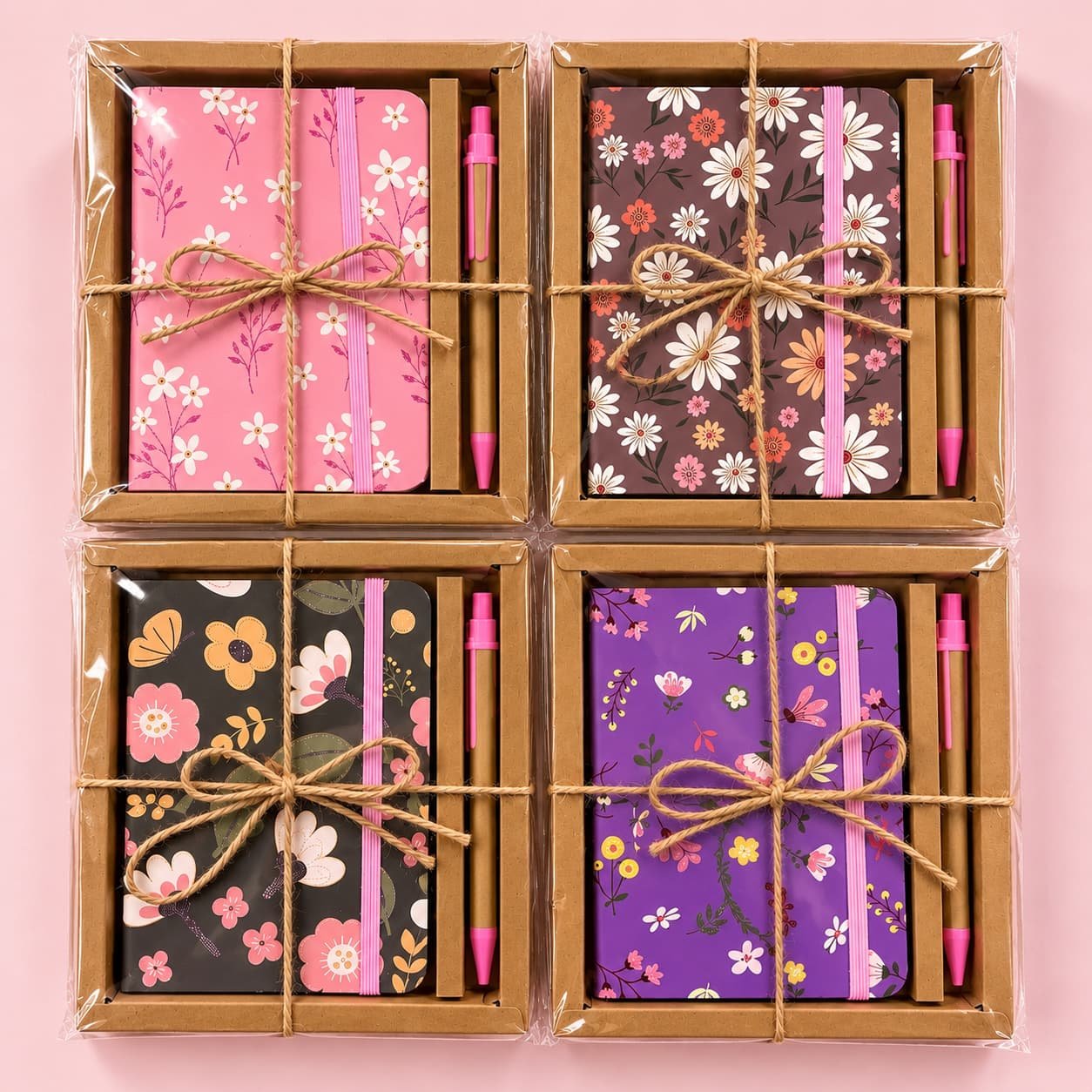 Kit Presente Floral Caderno + Caneta 15,5x17,5cm - IMPORTADO - UND