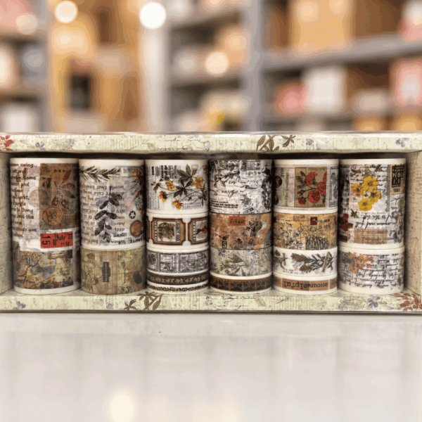 Kit Fita Washi Tape VINTAGE - IMPORTADO - CX 18 UND