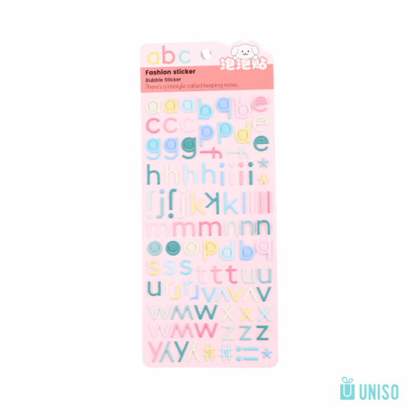 Cartela de Adesivos Lettering  – UNISO – UND