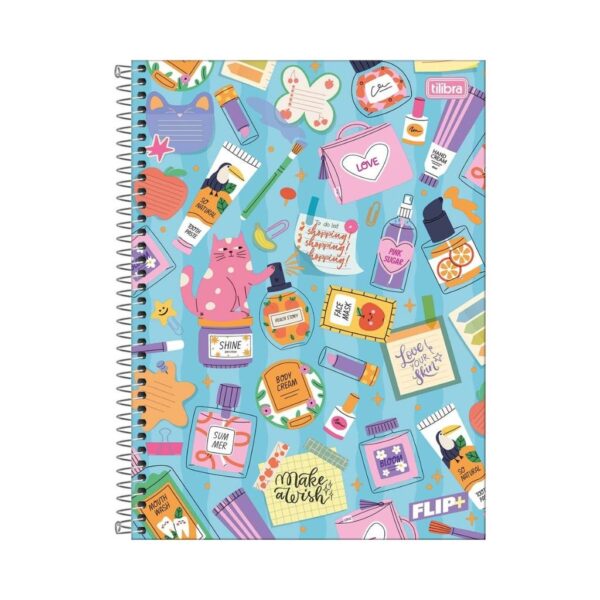 Caderno Espiral Capa Dura Universitário 1 M Flip+ Feminino 20x27,5cm 96 Fls - TILIBRA - UND