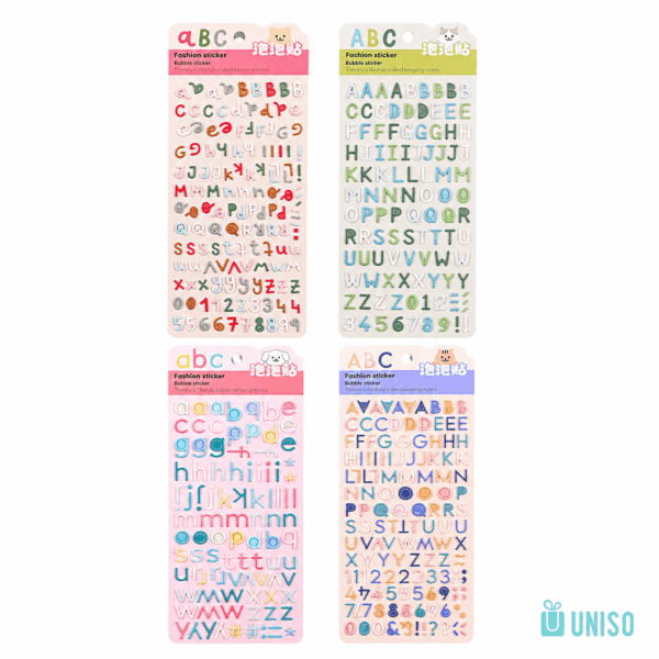 Cartela de Adesivos Lettering  – UNISO – UND