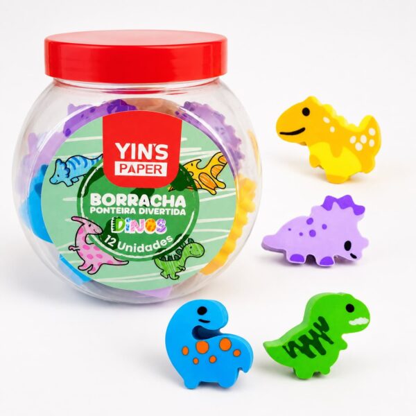 Borracha Ponteira Dinossauro - YINS PAPER - POTE 12 UND