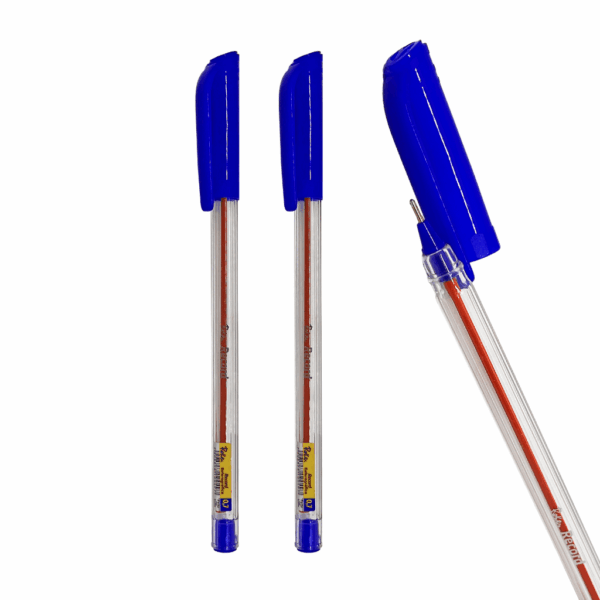 Caneta Esferográfica Transparente AZUL 0.7 mm Record - ROKE - CX 50 UND