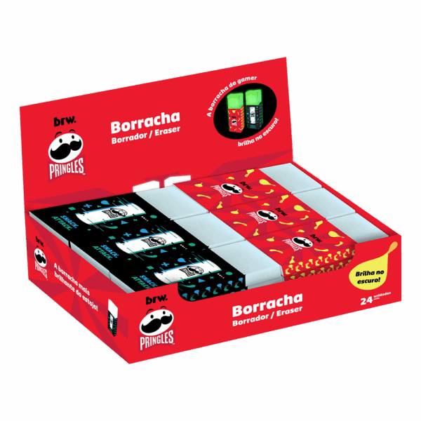 Borracha Brilha no Escuro PRINGLES - BRW - CX 24 UND