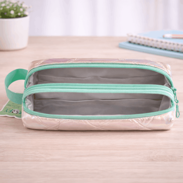Estojo 2 Divisórias Star Rosa e Verde - FOFY - UND