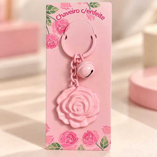 Chaveiro Tendência Charm FLOR c/ Espelho - IMPORTADO - UND