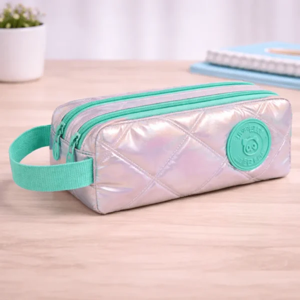 Estojo 2 Divisórias Star Rosa e Verde - FOFY - UND
